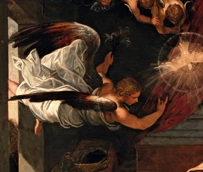 Particolare dell'Angelo - Annunciazione, Tintoretto